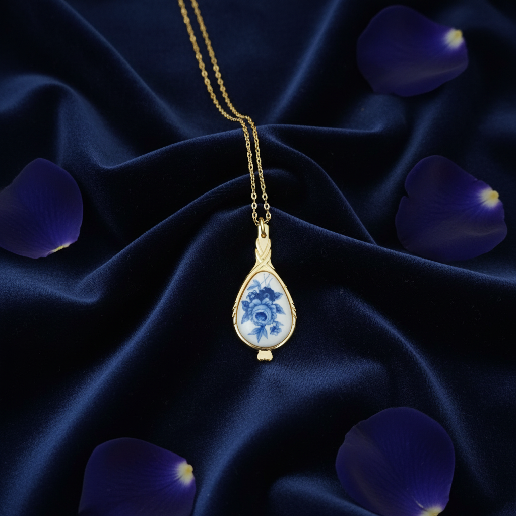 Cobald Witchery - Talisman mit blau-weißem Porzellan