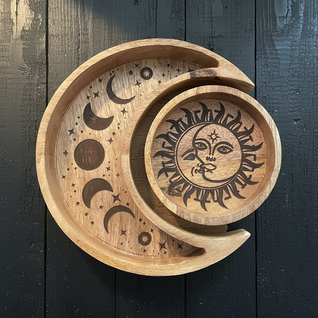 Zweiteiliges Rundes Mond Tablett