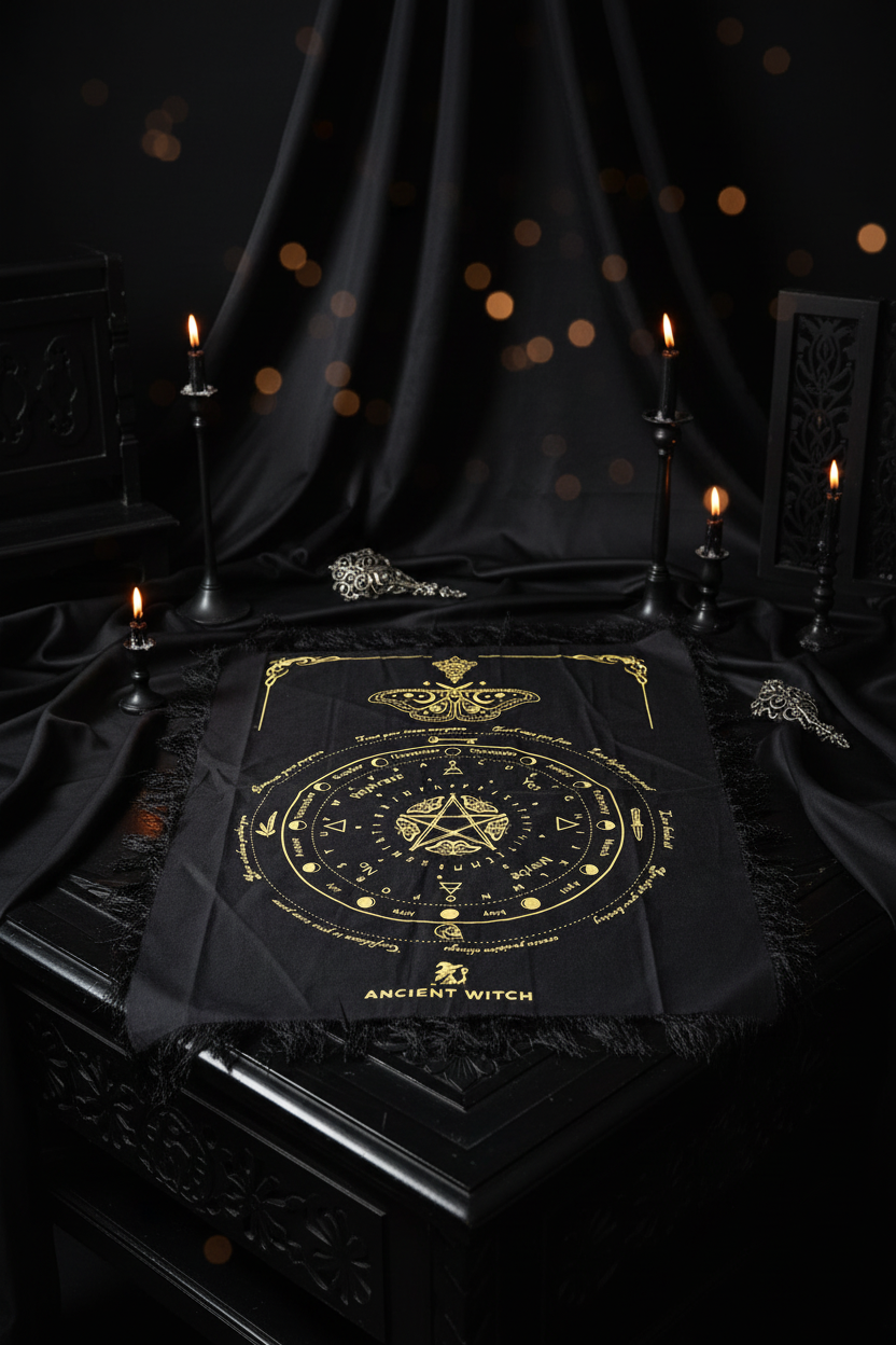 Goldene Motte - Altartuch Schwarz & Gold