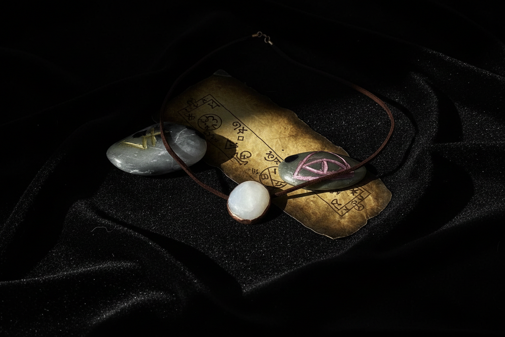Atem der Stille - Handgefertigtes Speckstein-Amulett in rustikalem Kupfer - Erdender Begleiter